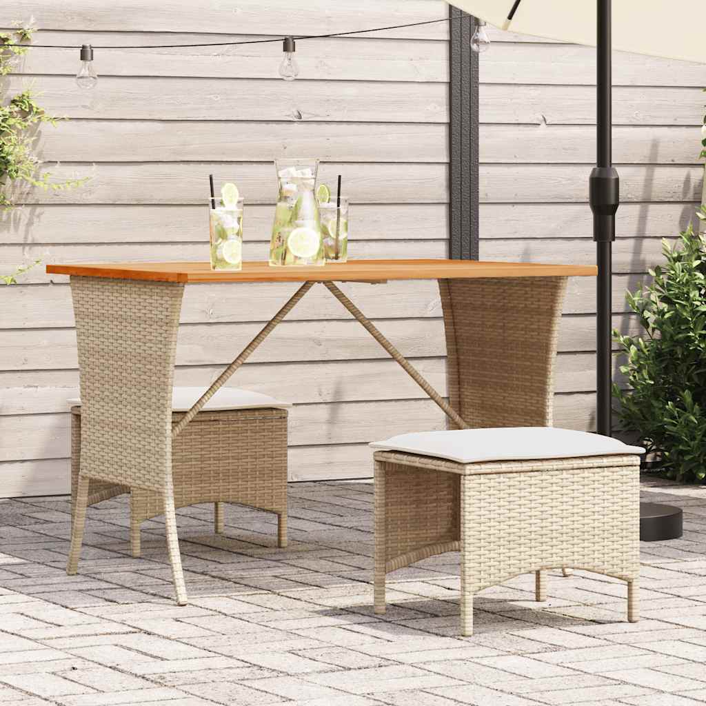 Set mobilier de grădină cu perne, 3 piese, bej, poliratan GartenMobel Dekor