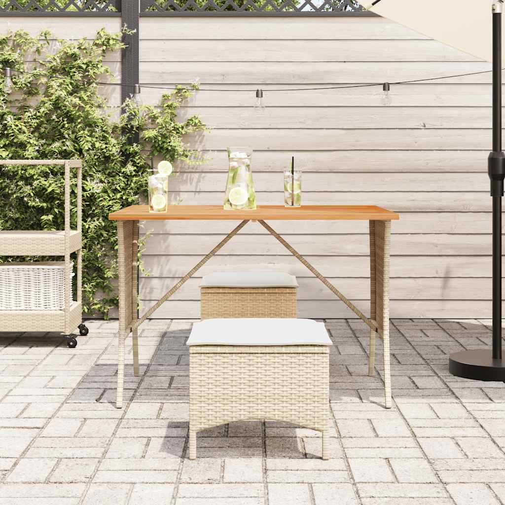 Set mobilier de grădină cu perne, 3 piese, bej, poliratan GartenMobel Dekor