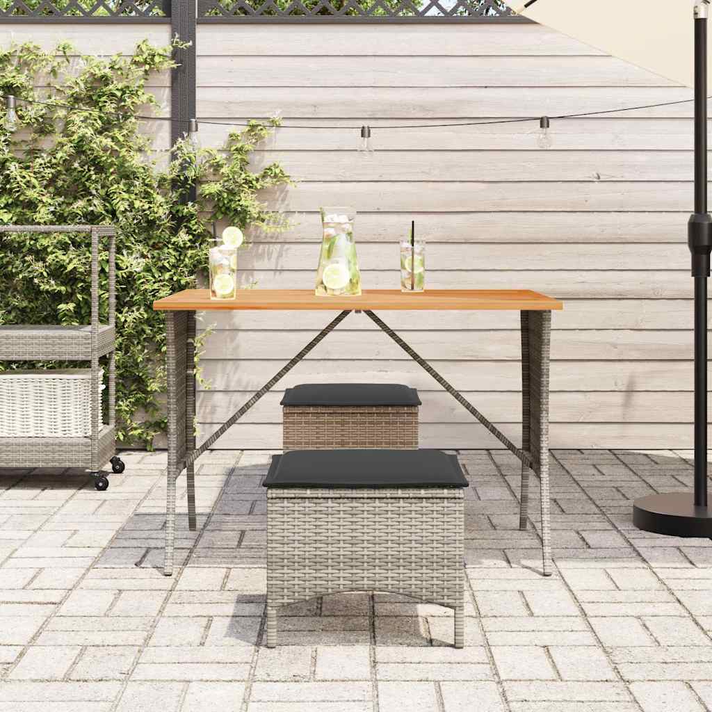 Set mobilier de grădină cu perne, 3 piese, gri, poliratan GartenMobel Dekor