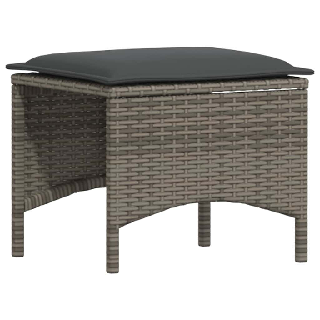 Set mobilier de grădină cu perne, 3 piese, gri, poliratan GartenMobel Dekor