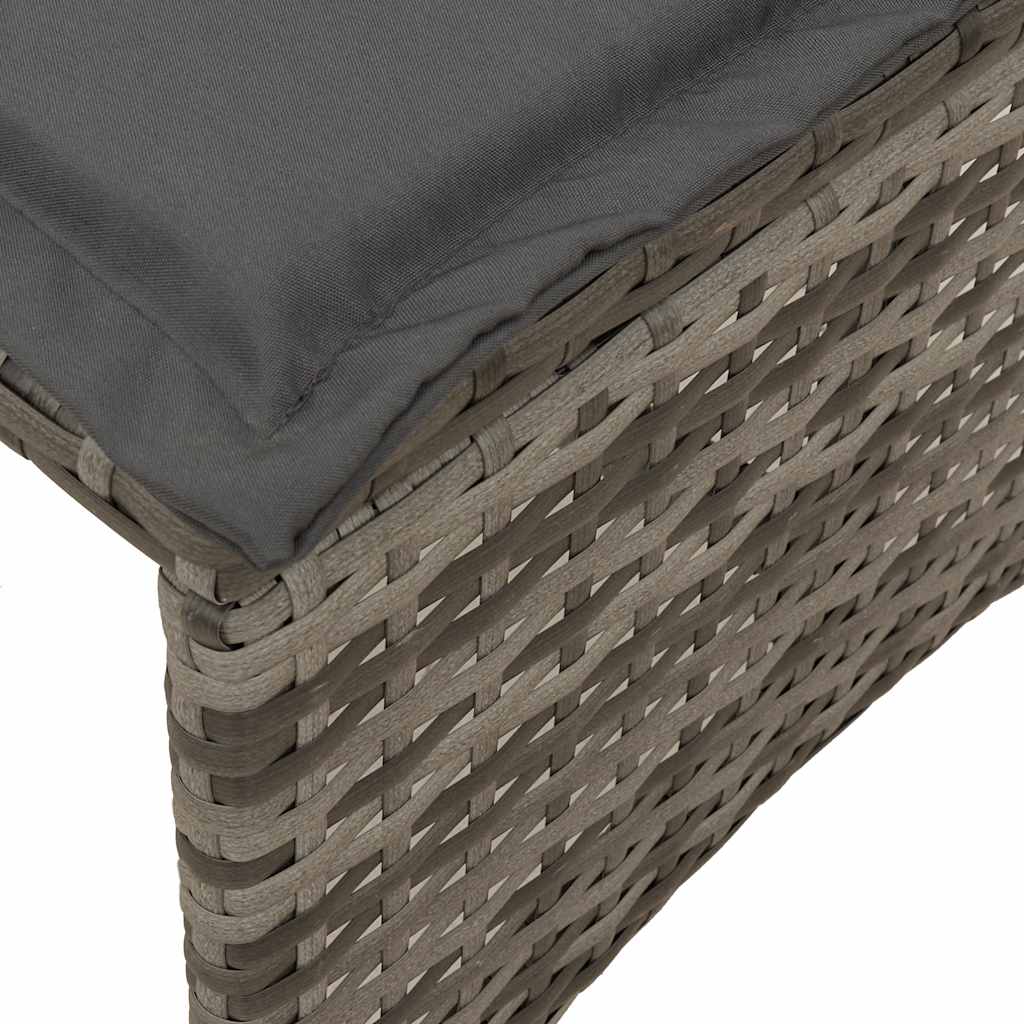 Set mobilier de grădină cu perne, 3 piese, gri, poliratan GartenMobel Dekor