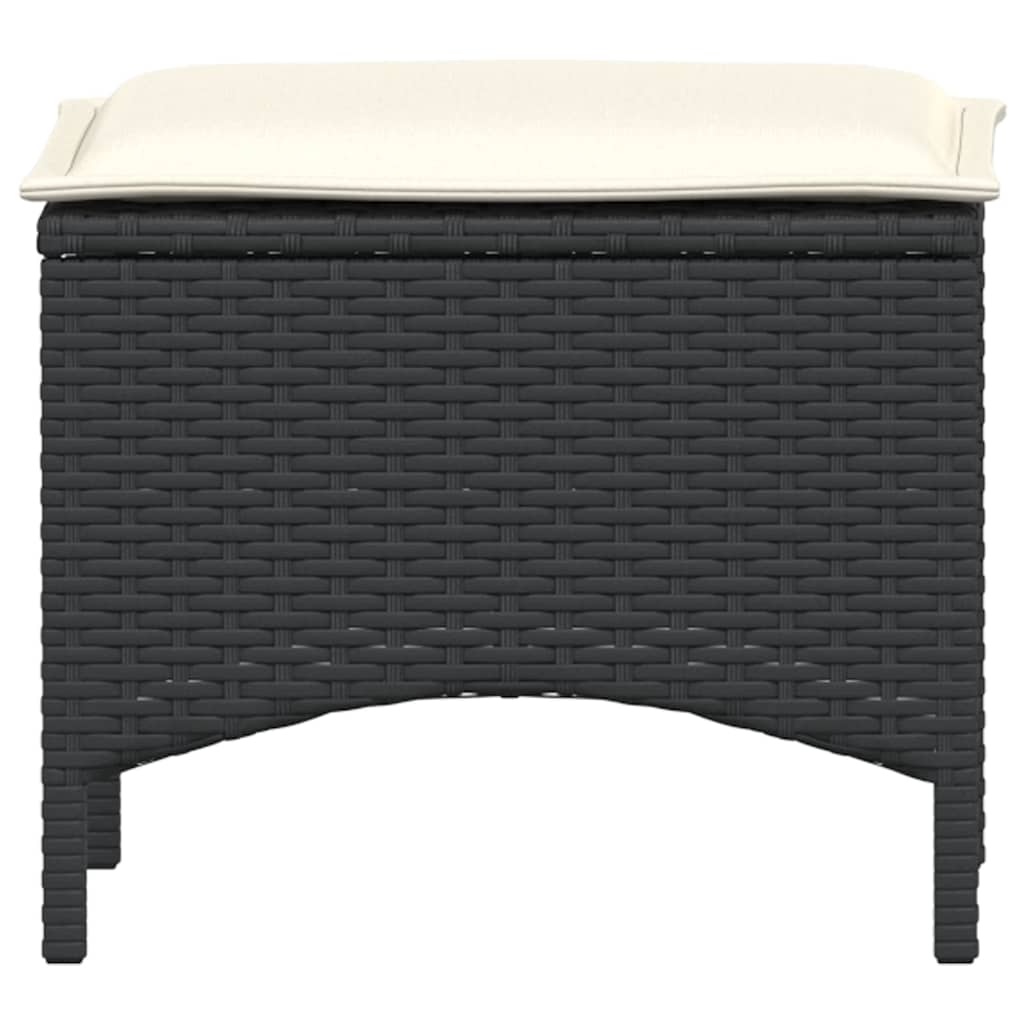 Set mobilier de grădină cu perne, 3 piese, negru, poliratan GartenMobel Dekor