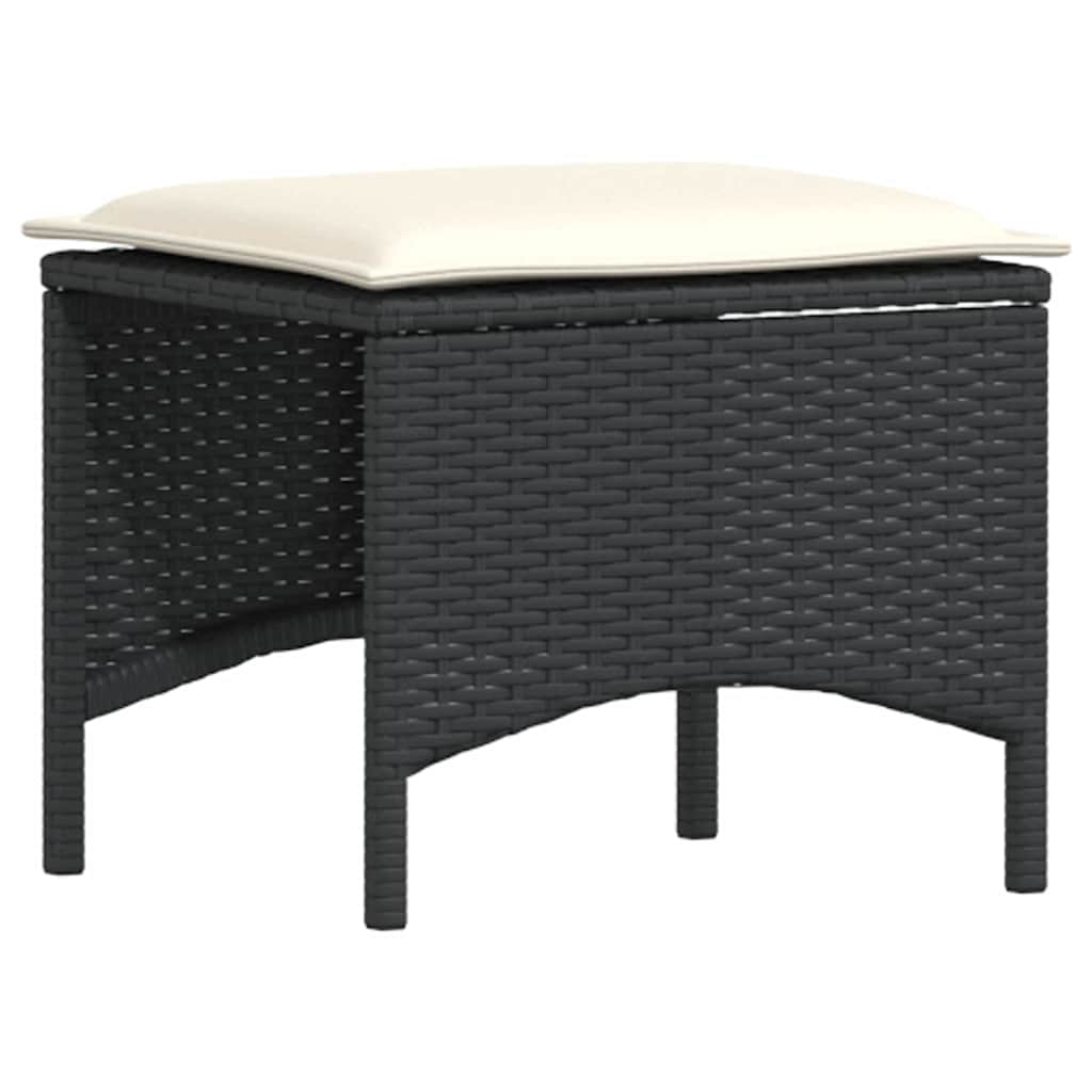 Set mobilier de grădină cu perne, 3 piese, negru, poliratan GartenMobel Dekor