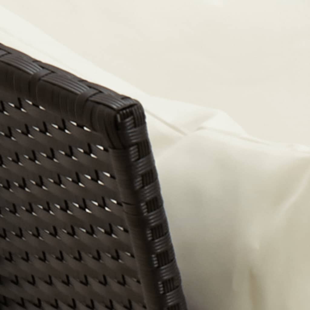 Set mobilier de grădină cu perne, 4 piese, negru, poliratan GartenMobel Dekor