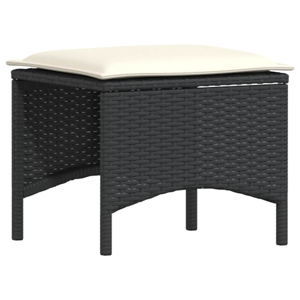 Set mobilier de grădină cu perne, 4 piese, negru, poliratan GartenMobel Dekor