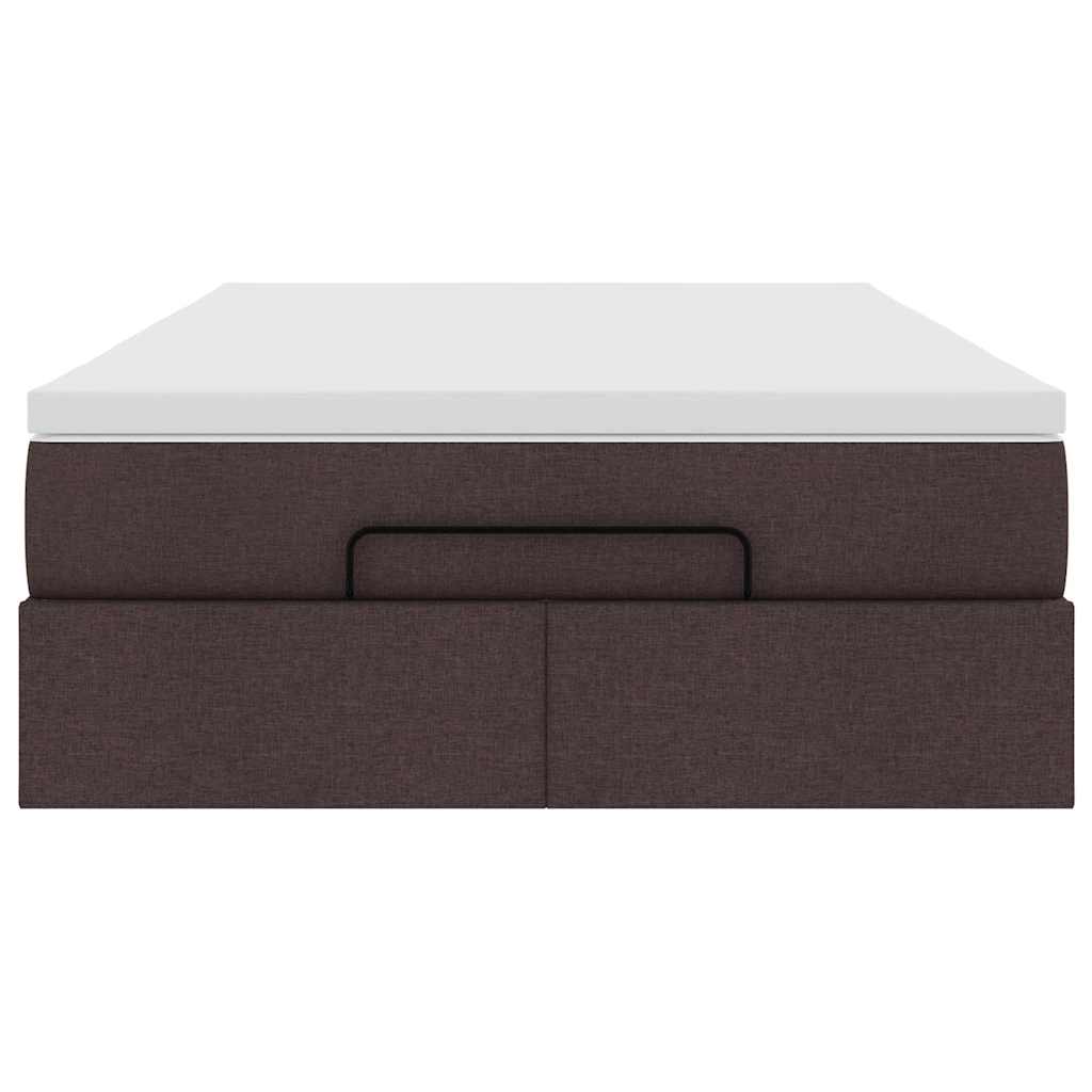 Cadru de pat otoman cu saltea țesătură maro închis 120x200 cm GartenMobel Dekor
