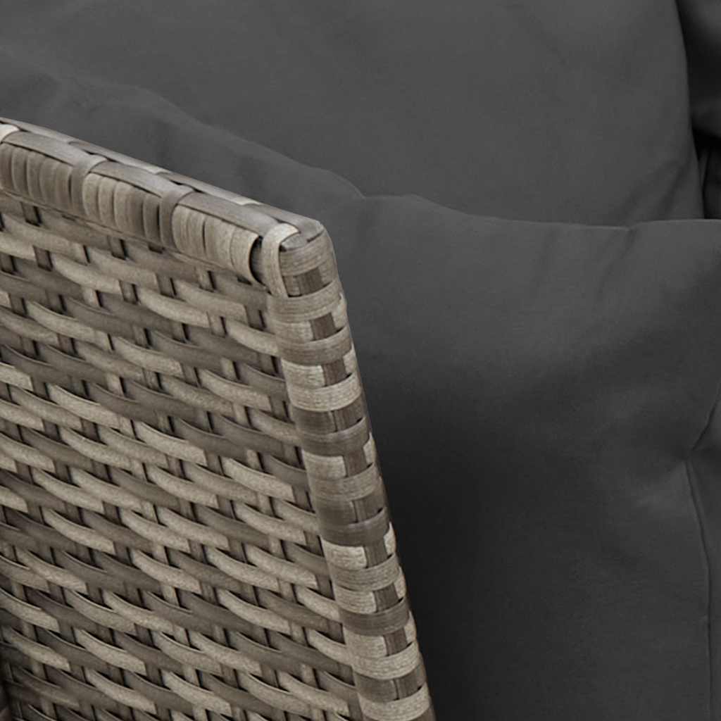 Canapea de grădină cu perne, gri, poliratan GartenMobel Dekor