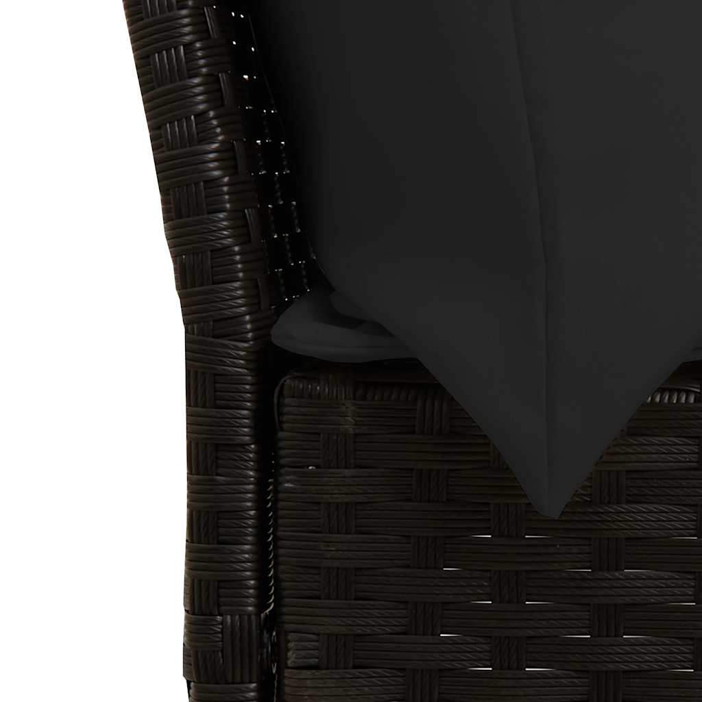Canapea de grădină cu perne, negru, poliratan GartenMobel Dekor