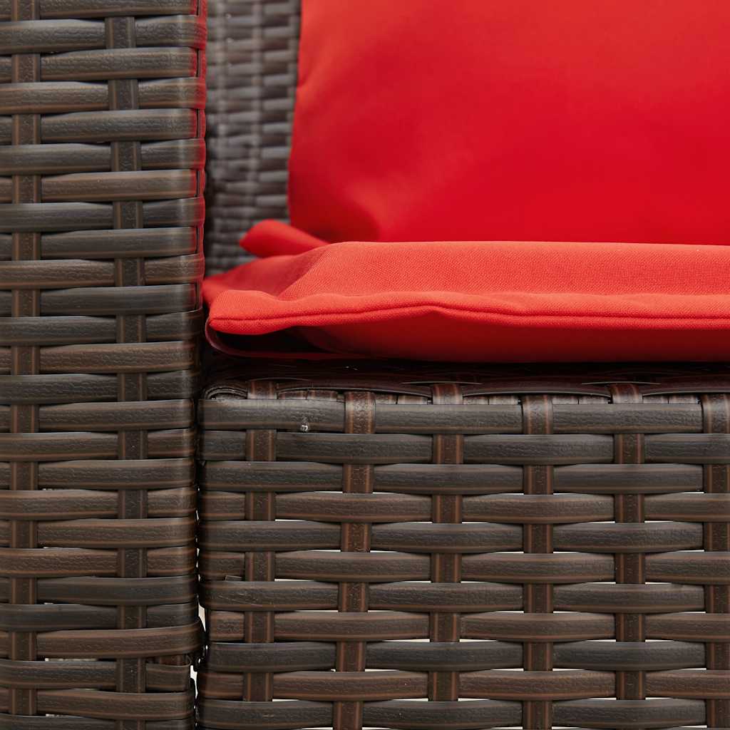 Canapea de grădină cu perne din polirattan maro GartenMobel Dekor