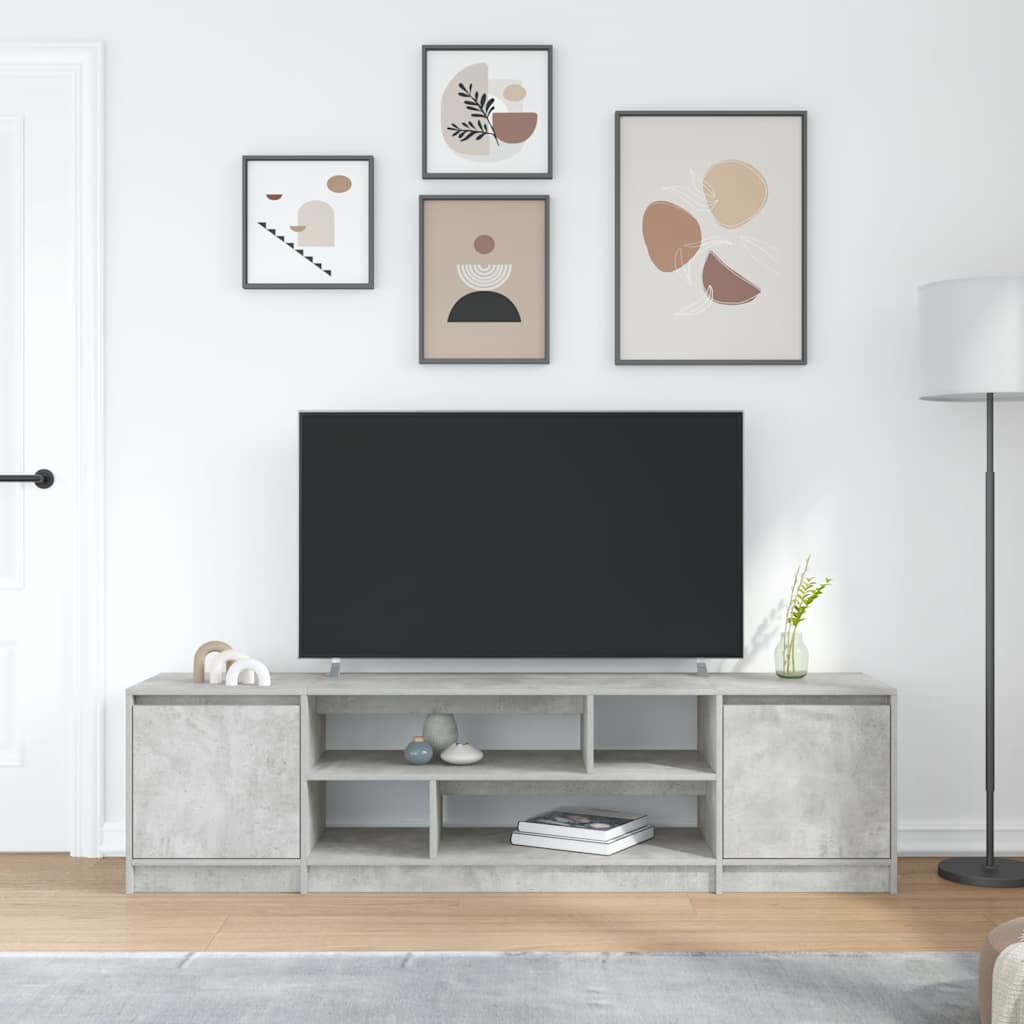 Comodă TV, gri beton, 188,5x41x50 cm, lemn prelucrat GartenMobel Dekor
