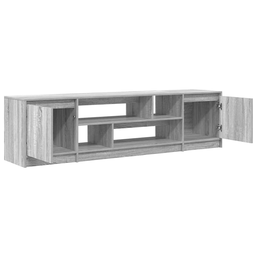 Comodă TV, gri sonoma, 188,5x41x50 cm, lemn prelucrat GartenMobel Dekor