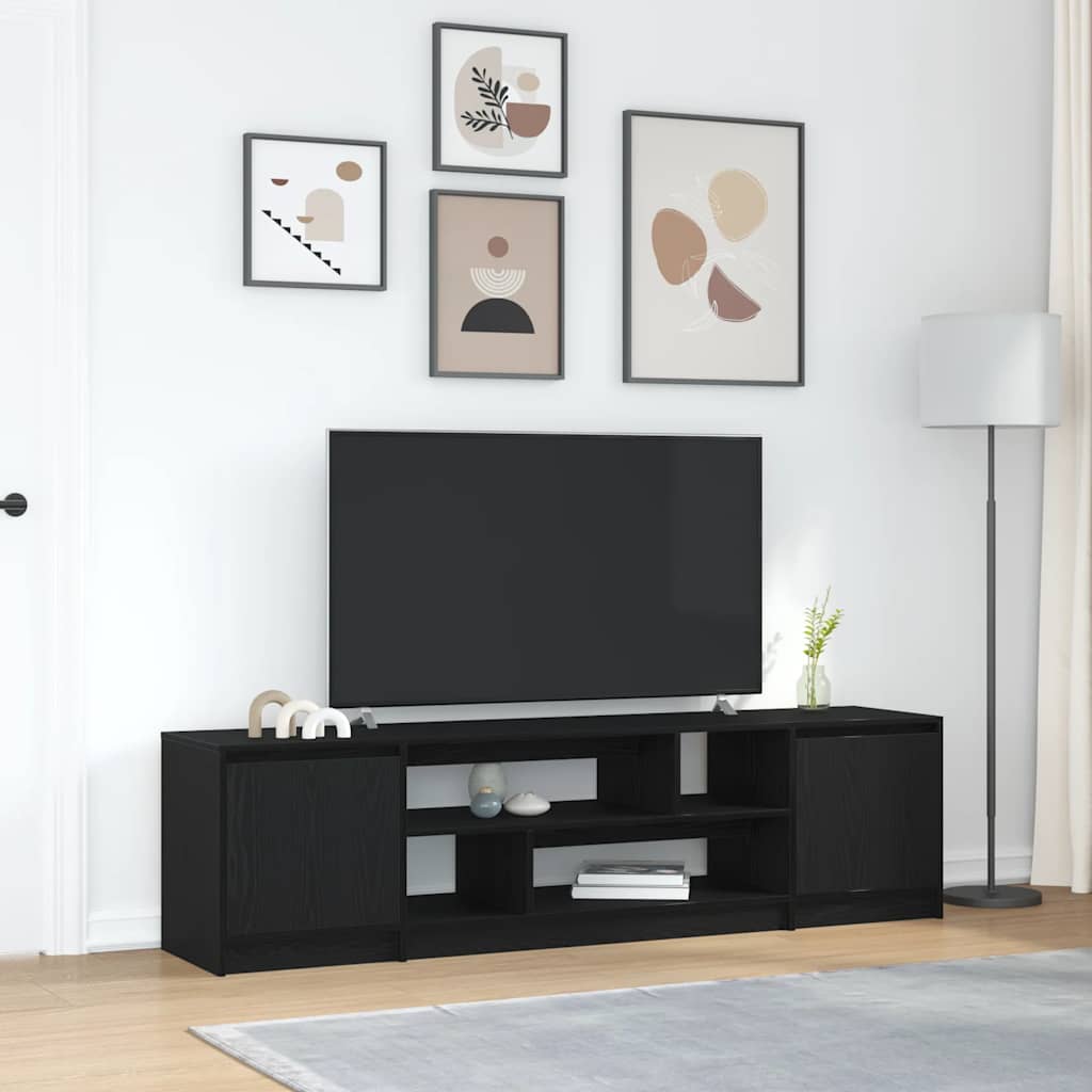 Dulap TV Stejar Negru 188,5x41x50 cm Lemn prelucrat GartenMobel Dekor