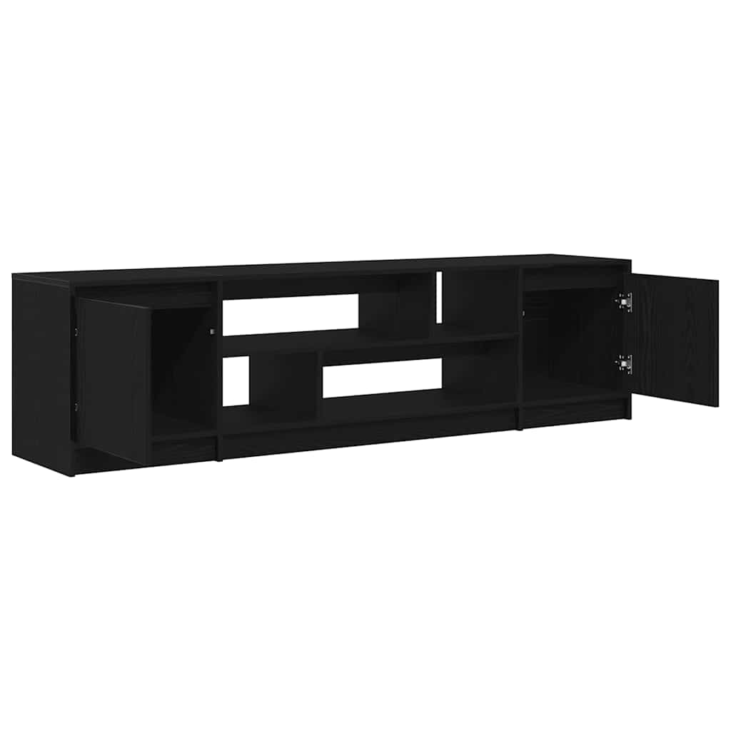 Dulap TV Stejar Negru 188,5x41x50 cm Lemn prelucrat GartenMobel Dekor