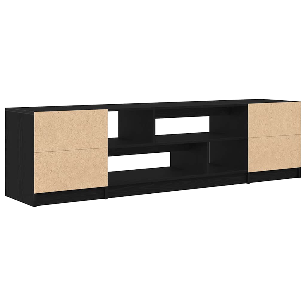 Dulap TV Stejar Negru 188,5x41x50 cm Lemn prelucrat GartenMobel Dekor