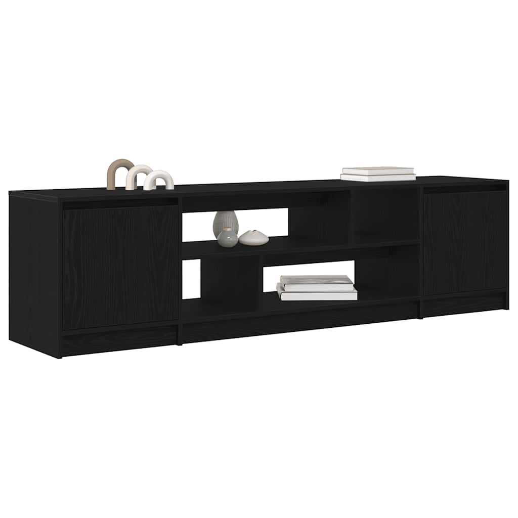 Dulap TV Stejar Negru 188,5x41x50 cm Lemn prelucrat GartenMobel Dekor