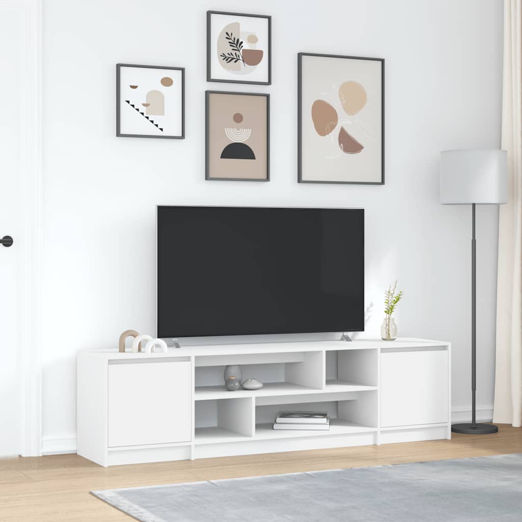 Dulap TV alb 188,5x41x50 cm lemn prelucrat GartenMobel Dekor