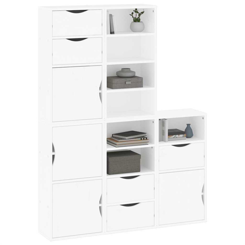 Dulapuri laterale 5 buc ODDA alb 40x24x79 cm lemn masiv de pin GartenMobel Dekor