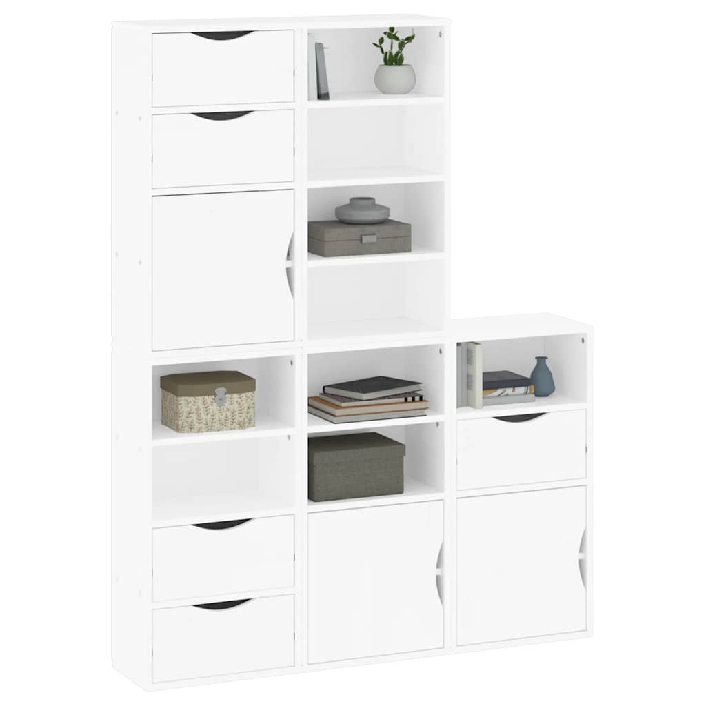 Dulapuri laterale 5 buc ODDA alb 40x24x79 cm lemn masiv de pin GartenMobel Dekor