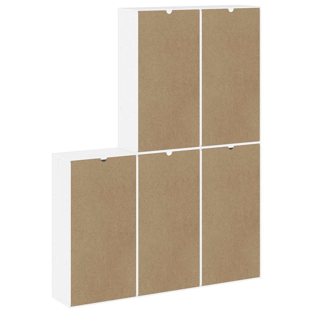 Dulapuri laterale 5 buc ODDA alb 40x24x79 cm lemn masiv de pin GartenMobel Dekor