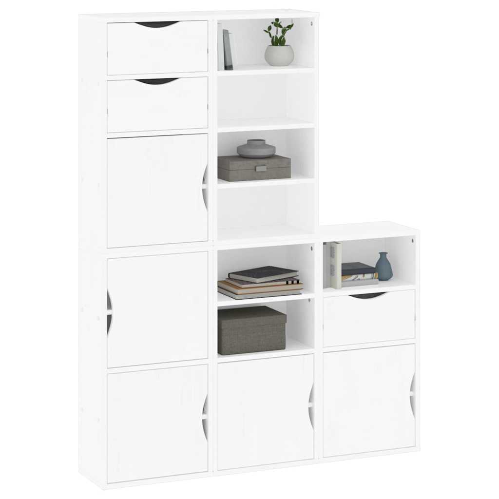 Dulapuri laterale 5 buc ODDA alb 40x24x79 cm lemn masiv de pin GartenMobel Dekor