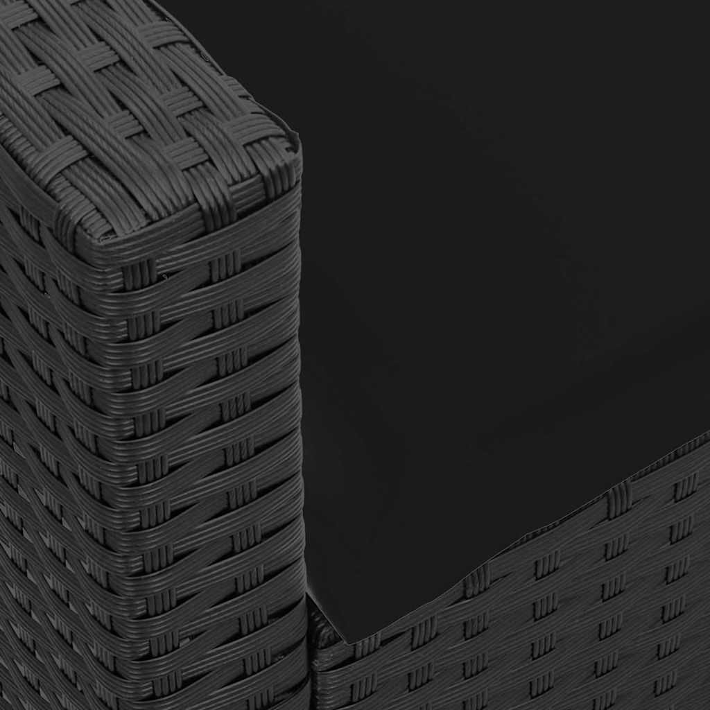 Set canapea de grădină 4 piese cu perne, în formă de L negru GartenMobel Dekor