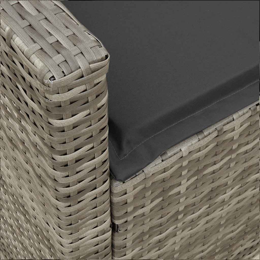 Set canapea de grădină cu perne, 4 piese, gri, poliratan GartenMobel Dekor