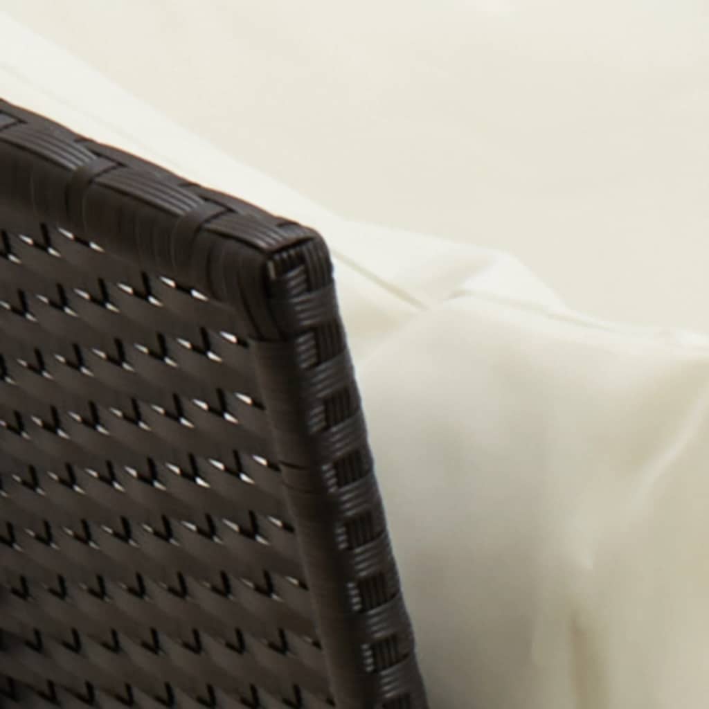 Set mobilier de grădină cu perne, 3 piese, negru, poliratan GartenMobel Dekor