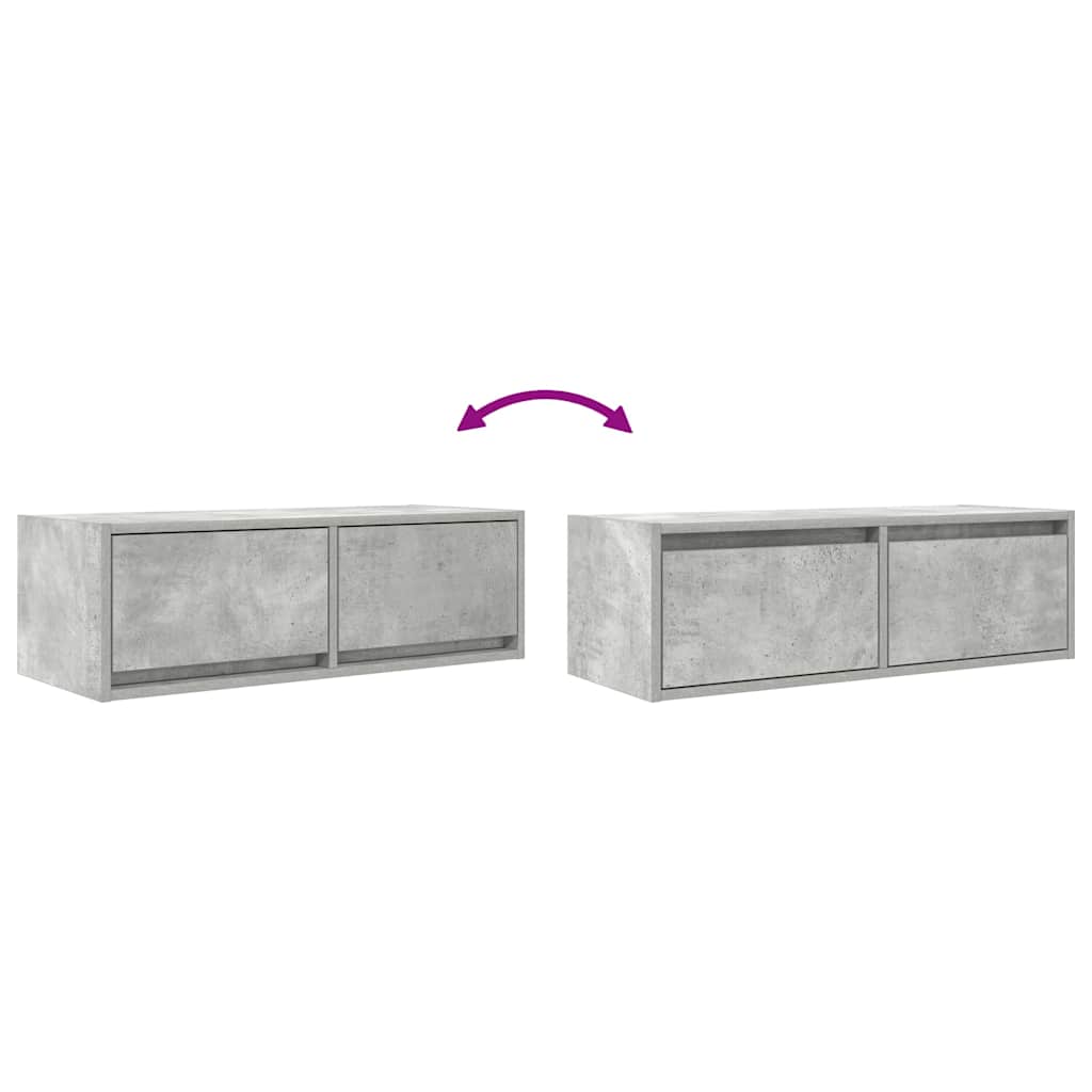 Dulap TV Beton Gri 80x31x25,5 cm Lemn prelucrat GartenMobel Dekor
