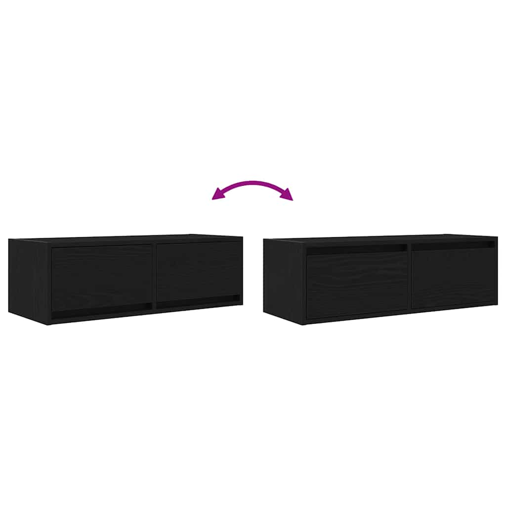 Dulap TV Stejar negru 80x31x25,5 cm Lemn prelucrat GartenMobel Dekor