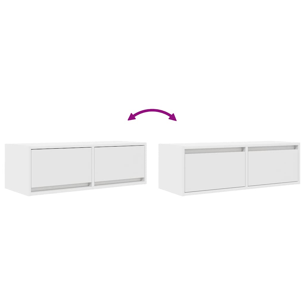 Dulap TV alb 80x31x25,5 cm lemn prelucrat GartenMobel Dekor
