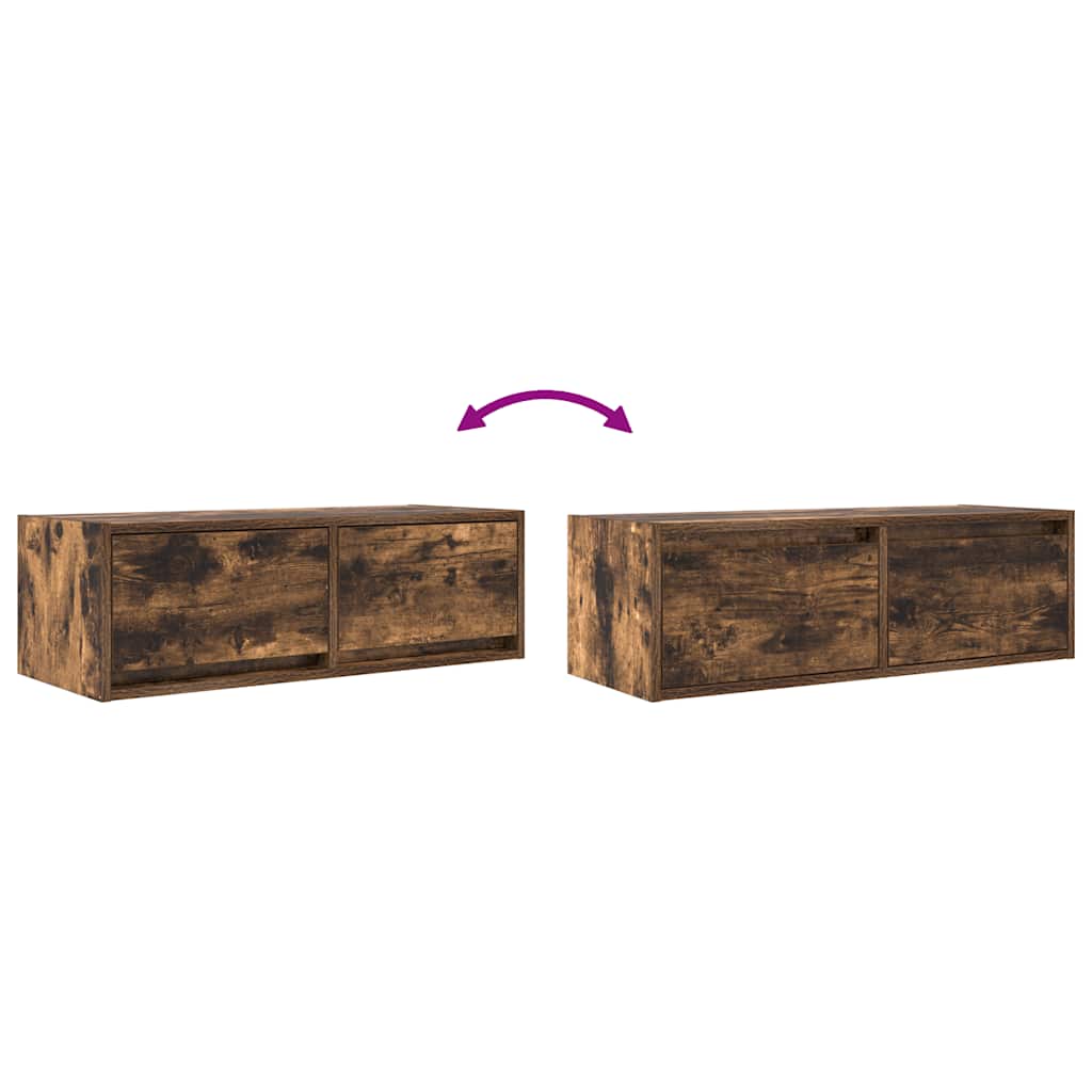 Dulap TV stejar afumat 80x31x25,5 cm din lemn de prelucrare GartenMobel Dekor