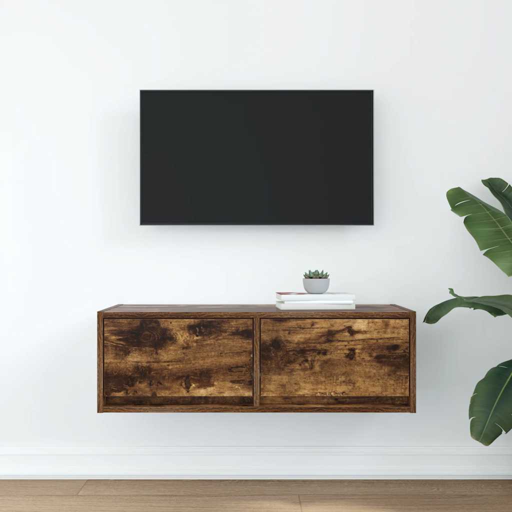 Dulap TV stejar afumat 80x31x25,5 cm din lemn de prelucrare GartenMobel Dekor