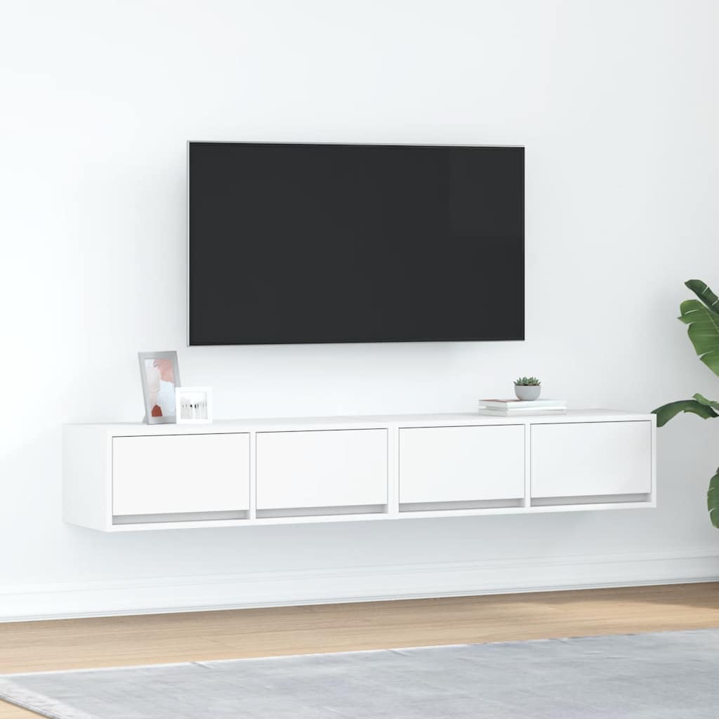Dulapuri TV 2 buc Alb 80x31x25,5 cm Lemn prelucrat GartenMobel Dekor
