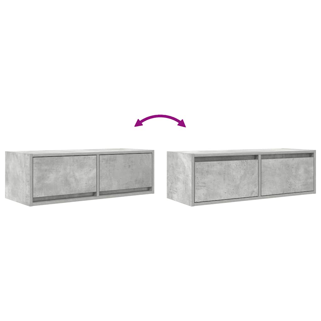 Dulapuri TV 2 buc Beton Gri 80x31x25,5 cm Lemn prelucrat GartenMobel Dekor