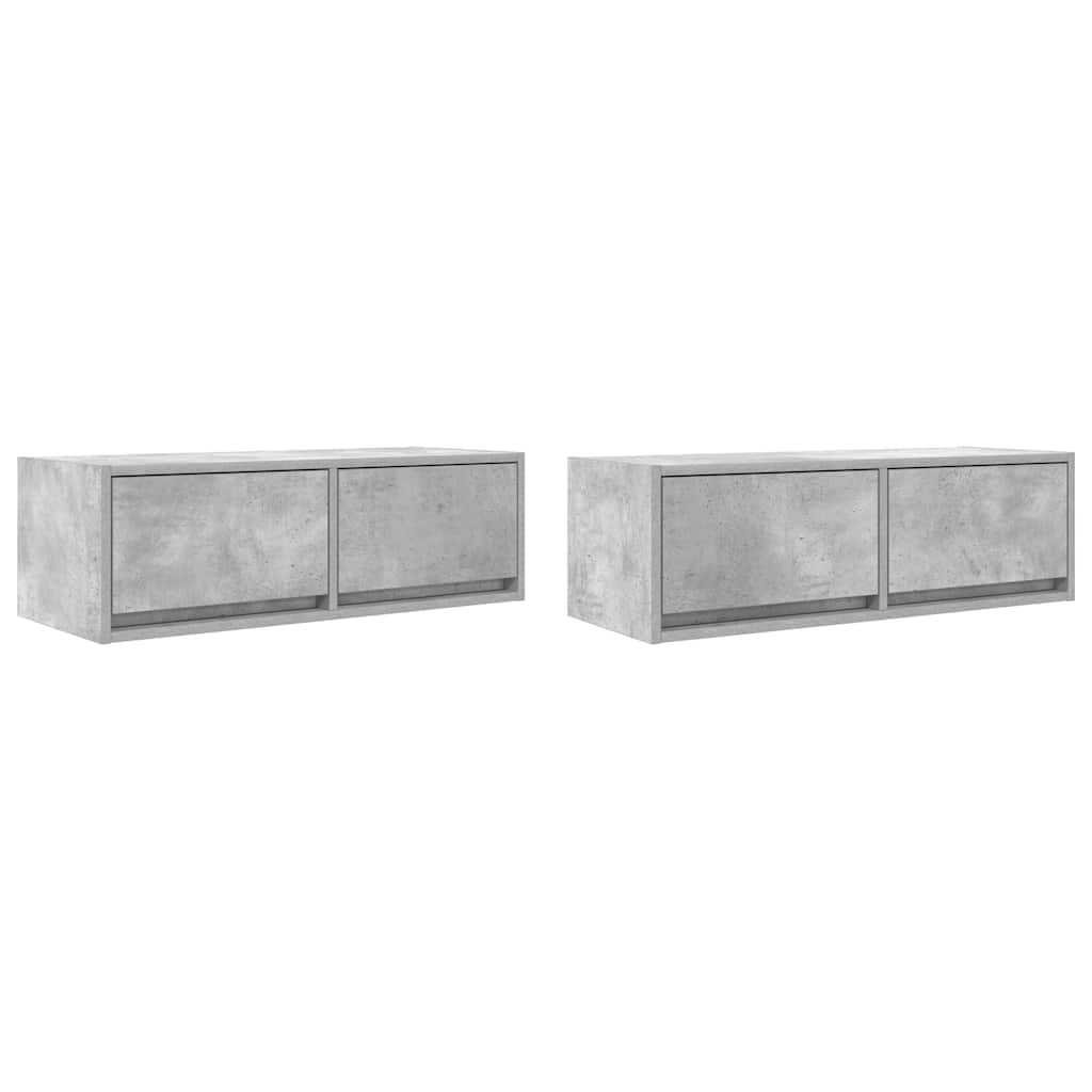 Dulapuri TV 2 buc Beton Gri 80x31x25,5 cm Lemn prelucrat GartenMobel Dekor
