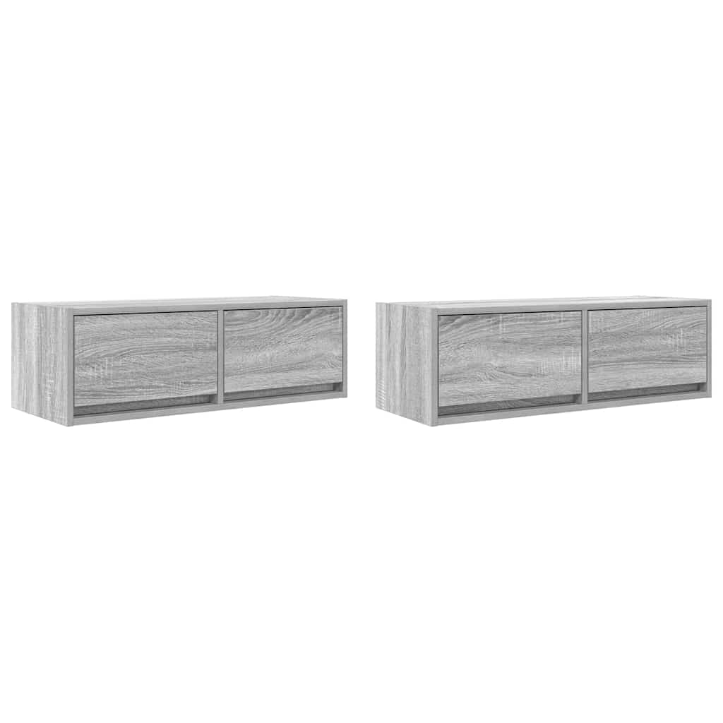 Dulapuri TV 2 buc Gri Sonoma 80x31x25,5 cm Lemn prelucrat GartenMobel Dekor