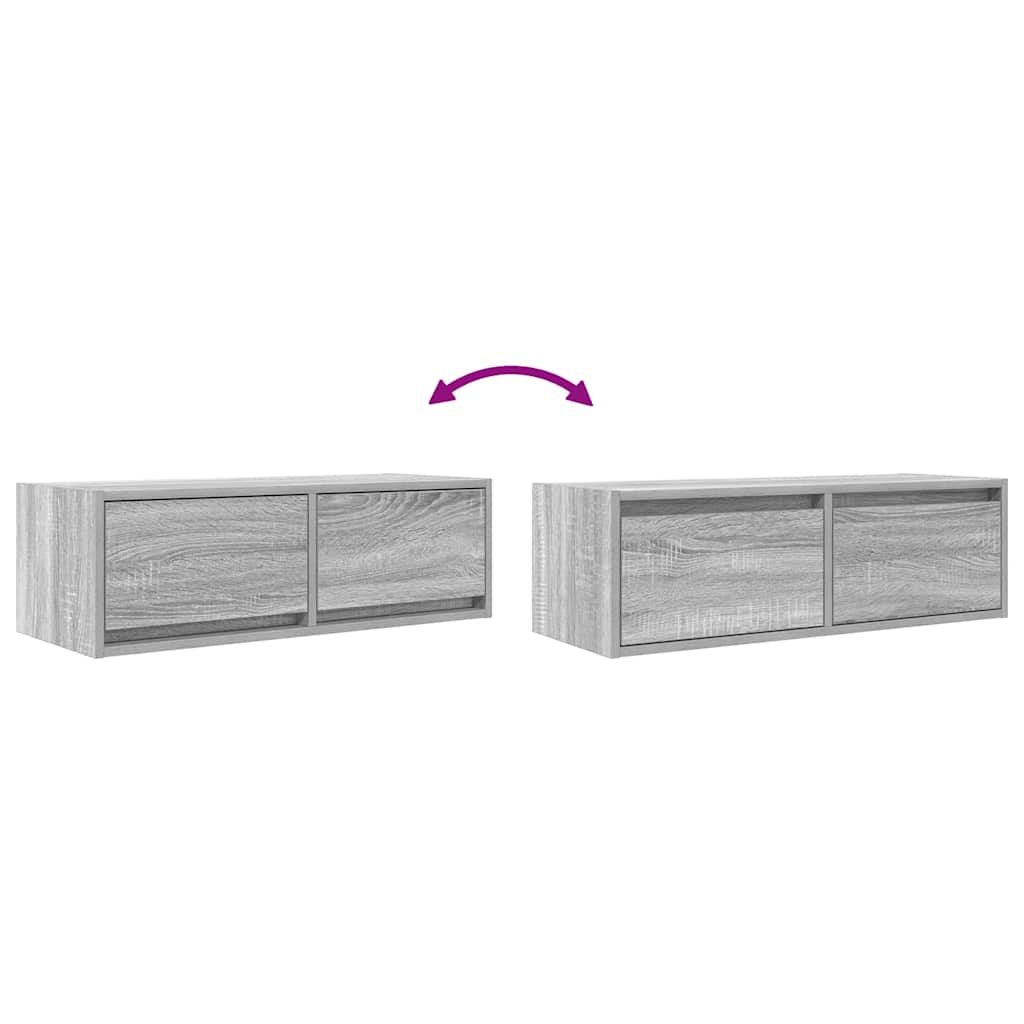 Dulapuri TV 2 buc Gri Sonoma 80x31x25,5 cm Lemn prelucrat GartenMobel Dekor