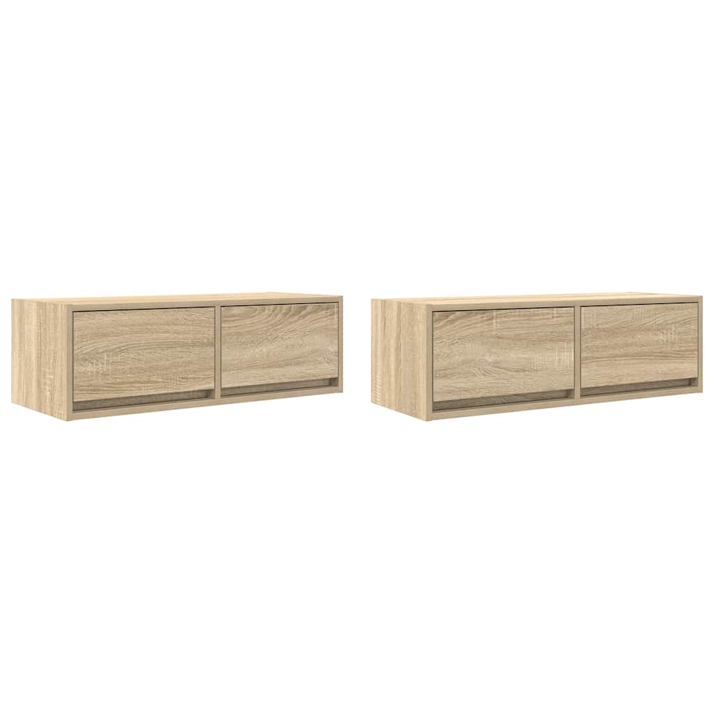 Dulapuri TV 2 buc Stejar Sonoma 80x31x25,5 cm Lemn prelucrat GartenMobel Dekor