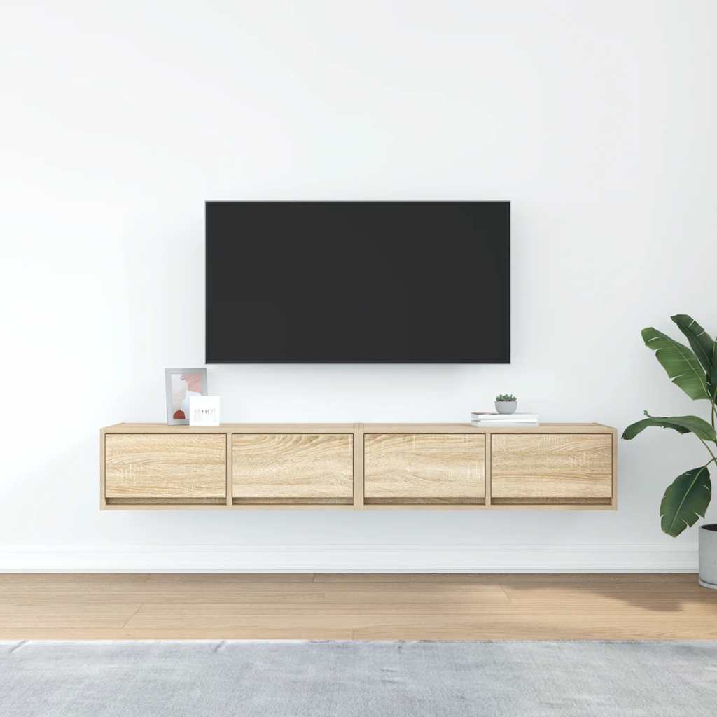 Dulapuri TV 2 buc Stejar Sonoma 80x31x25,5 cm Lemn prelucrat GartenMobel Dekor