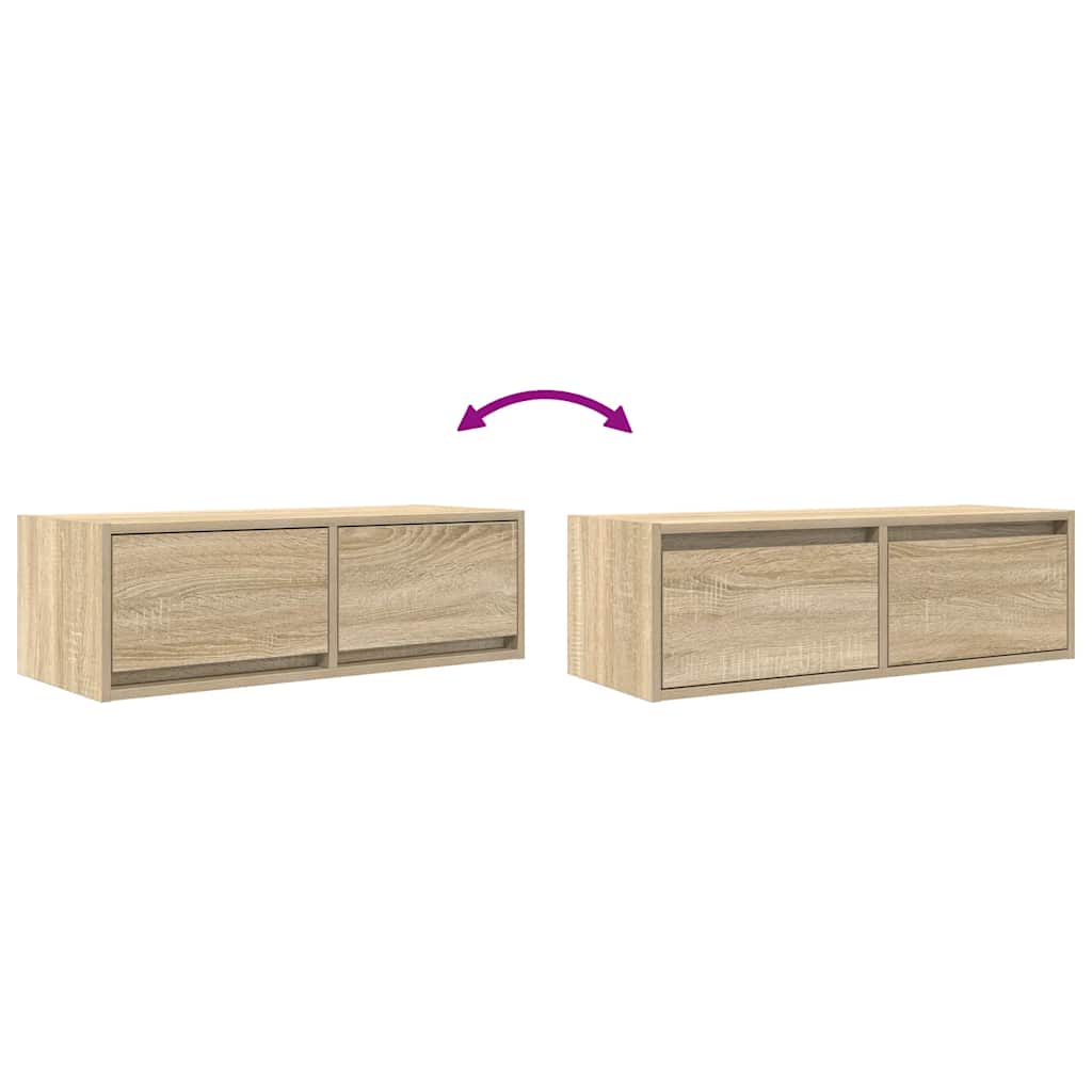 Dulapuri TV 2 buc Stejar Sonoma 80x31x25,5 cm Lemn prelucrat GartenMobel Dekor