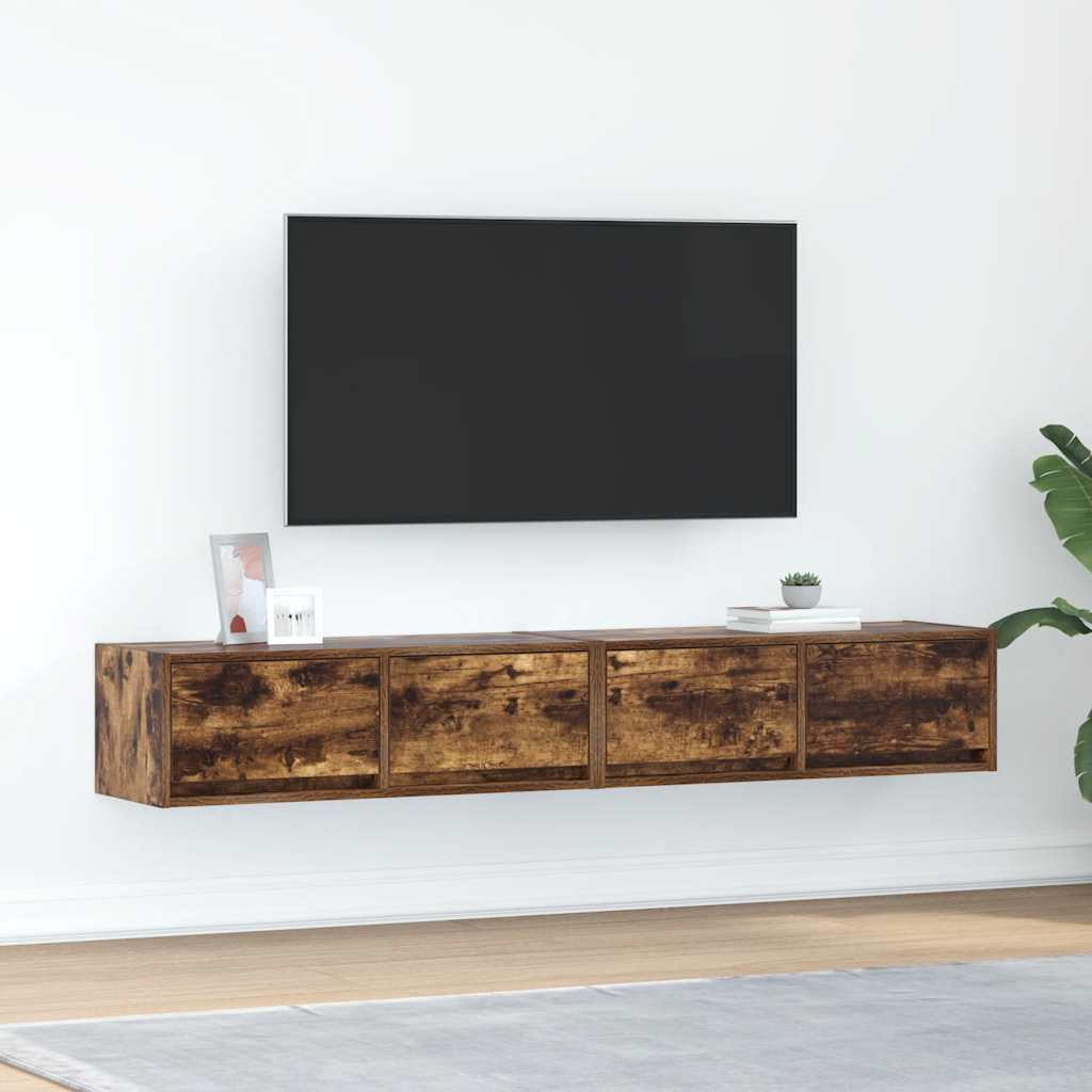 Dulapuri TV 2 buc Stejar afumat 80x31x25,5 cm Lemn prelucrat GartenMobel Dekor