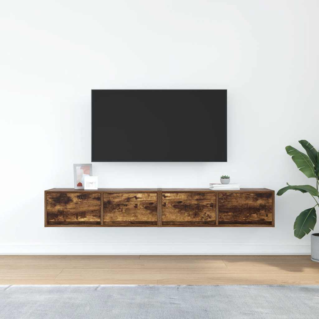 Dulapuri TV 2 buc Stejar afumat 80x31x25,5 cm Lemn prelucrat GartenMobel Dekor