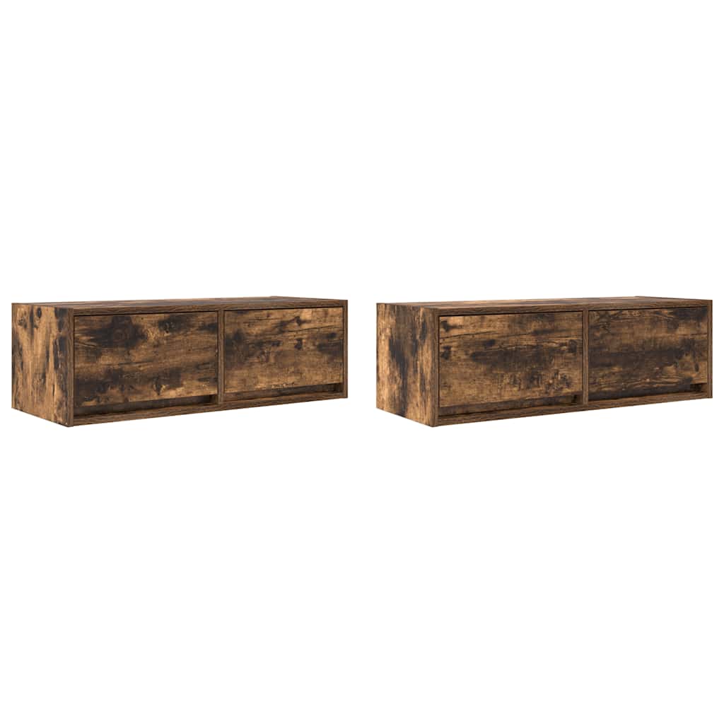 Dulapuri TV 2 buc Stejar afumat 80x31x25,5 cm Lemn prelucrat GartenMobel Dekor