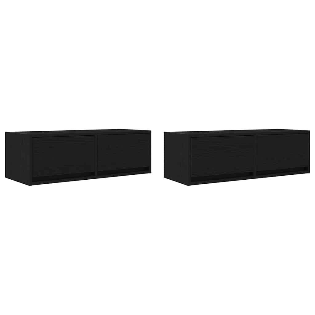 Dulapuri TV 2 buc Stejar negru 80x31x25,5 cm Lemn prelucrat GartenMobel Dekor