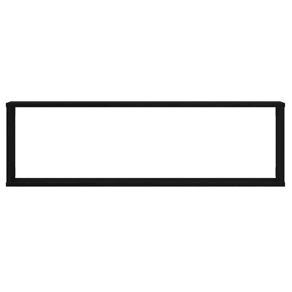 Rafturi cub de perete 4 buc Stejar negru Lemn prelucrat GartenMobel Dekor