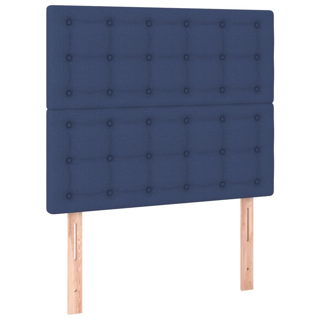 Pat box spring cu saltea, albastru, 80x200 cm, textil GartenMobel Dekor