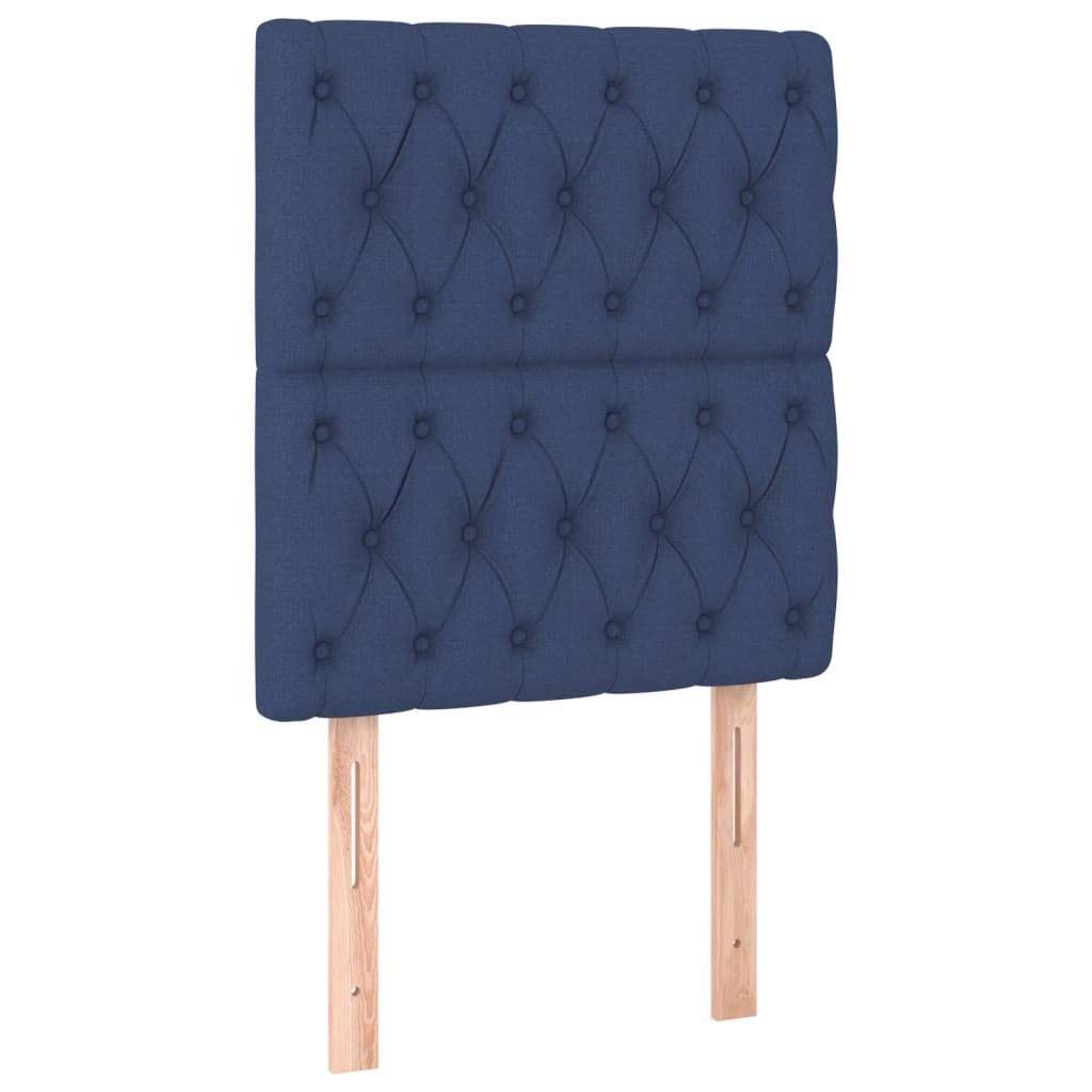 Pat box spring cu saltea, albastru, 80x200 cm, textil GartenMobel Dekor