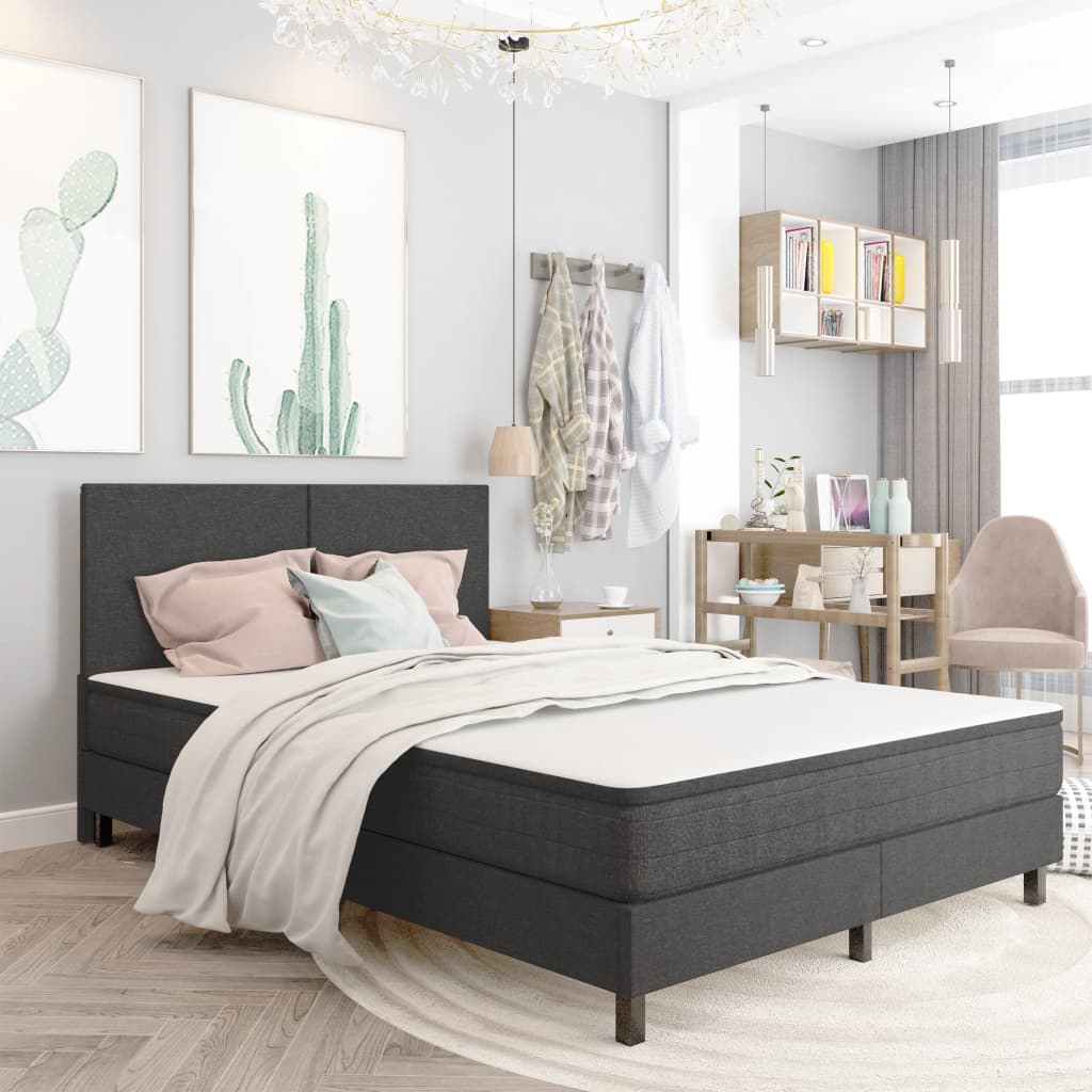 Tăblie de pat, gri închis, 140 x 200 cm, material textil  GartenMobel Dekor