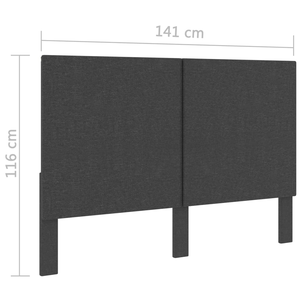 Tăblie de pat, gri închis, 140 x 200 cm, material textil  GartenMobel Dekor