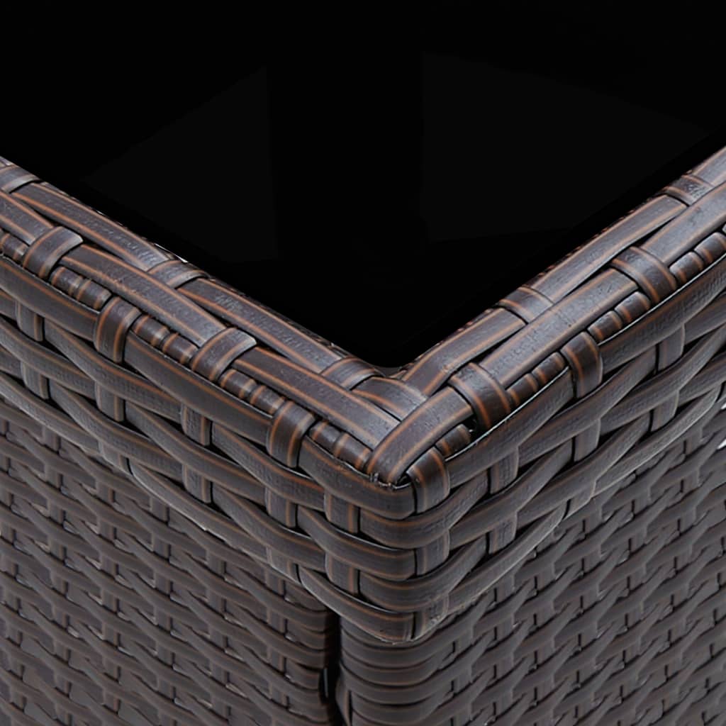 Set mobilier bistro, 3 piese, maro, poliratan/sticlă securizată GartenMobel Dekor